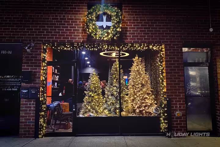 Commercial Christmas light installation
