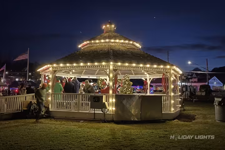 Municipal holiday lights installation in Rhode Island