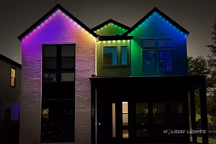 Permanent holiday lights installation in Rhode Island