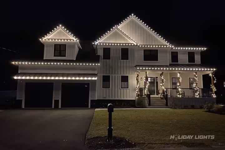 Residential holiday lights installation in Rhode Island