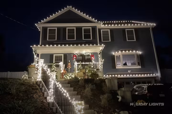 Residential holiday lights installation in Rhode Island