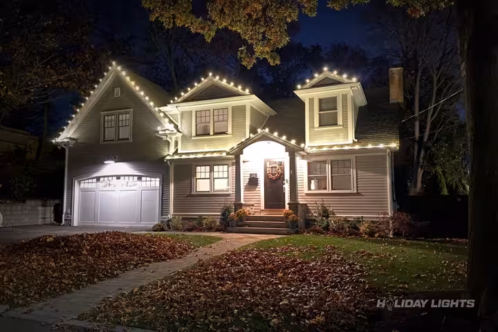 Residential holiday lights installation in Rhode Island