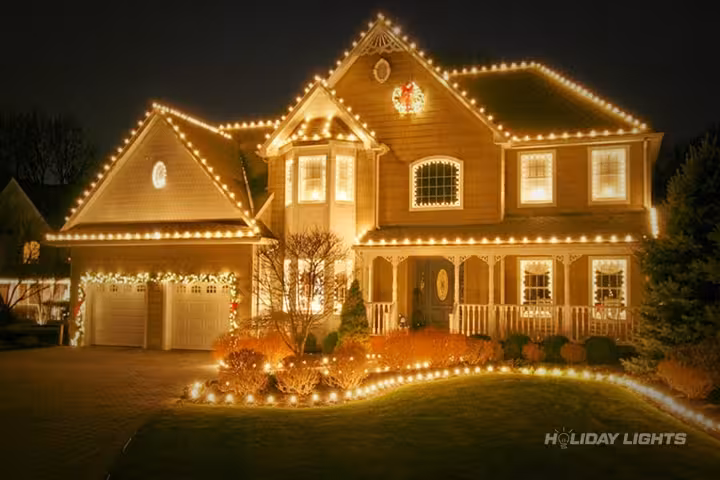 Residential holiday lights installation in Rhode Island