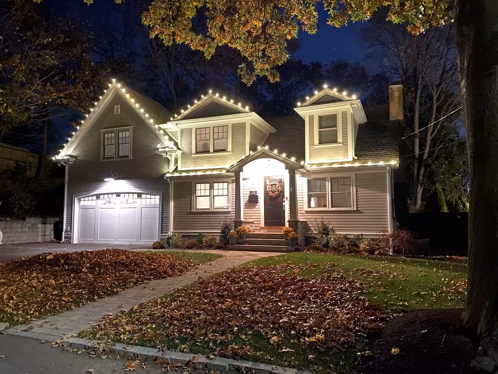 Residential holiday lights installation in Rhode Island