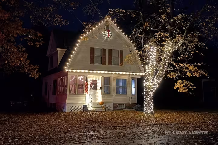 Residential holiday lights installation in Rhode Island