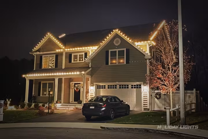Residential holiday lights installation in Rhode Island