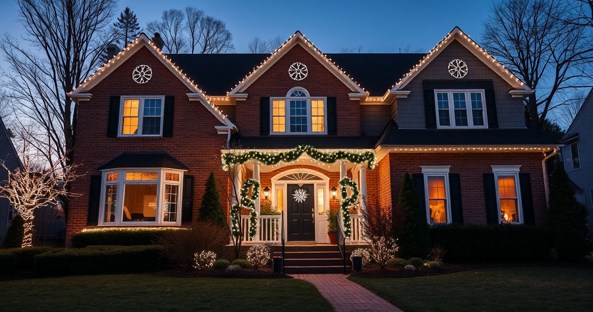 Red, White & Blue C9 Bulb Displays: Patriotic Lighting Ideas for Rhode Island Homes